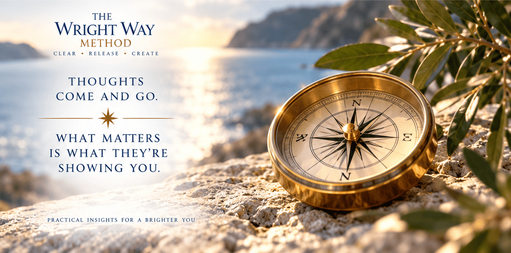 Maybe things_blog2_image3 Thoughts come and go. What matters is what they're showing you. A compass on a rock by the sea.