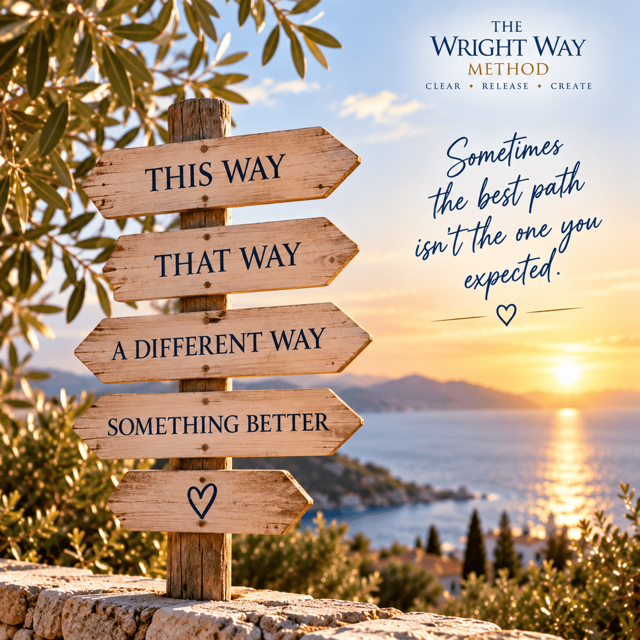 Signpost reading this way, that way, a different way, something better. Sometimes the best path isn't the one you expected.
